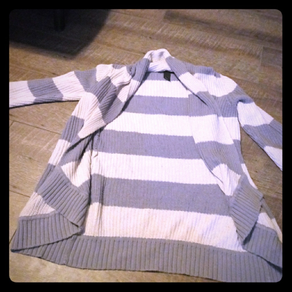 Grey and white cardigan